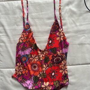 Fashion Nova Floral Multicolor Crop Top